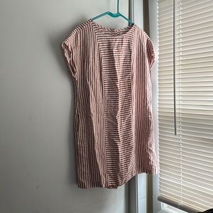 HARPER linen striped dress